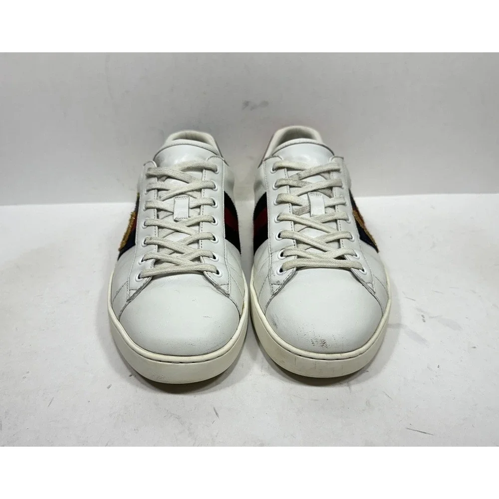 Gucci Ace Loved White Leather Patch Ace Sneakers Men's Size 11 US / 10 UK 497090